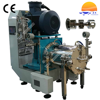 Horizontal turbine type bead mill 1